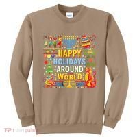 Happy Holidays Around A World Multicultural Celebration Sweatshirt thumb 0