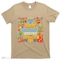 Happy Holidays Around A World Multicultural Celebration T-Shirt thumb 0