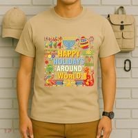 Happy Holidays Around A World Multicultural Celebration T-Shirt thumb 6