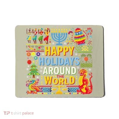 Happy Holidays Around A World Multicultural Celebration Mousepad