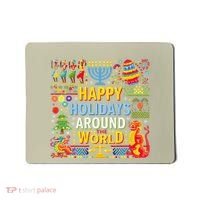 Happy Holidays Around A World Multicultural Celebration Mousepad thumb 0