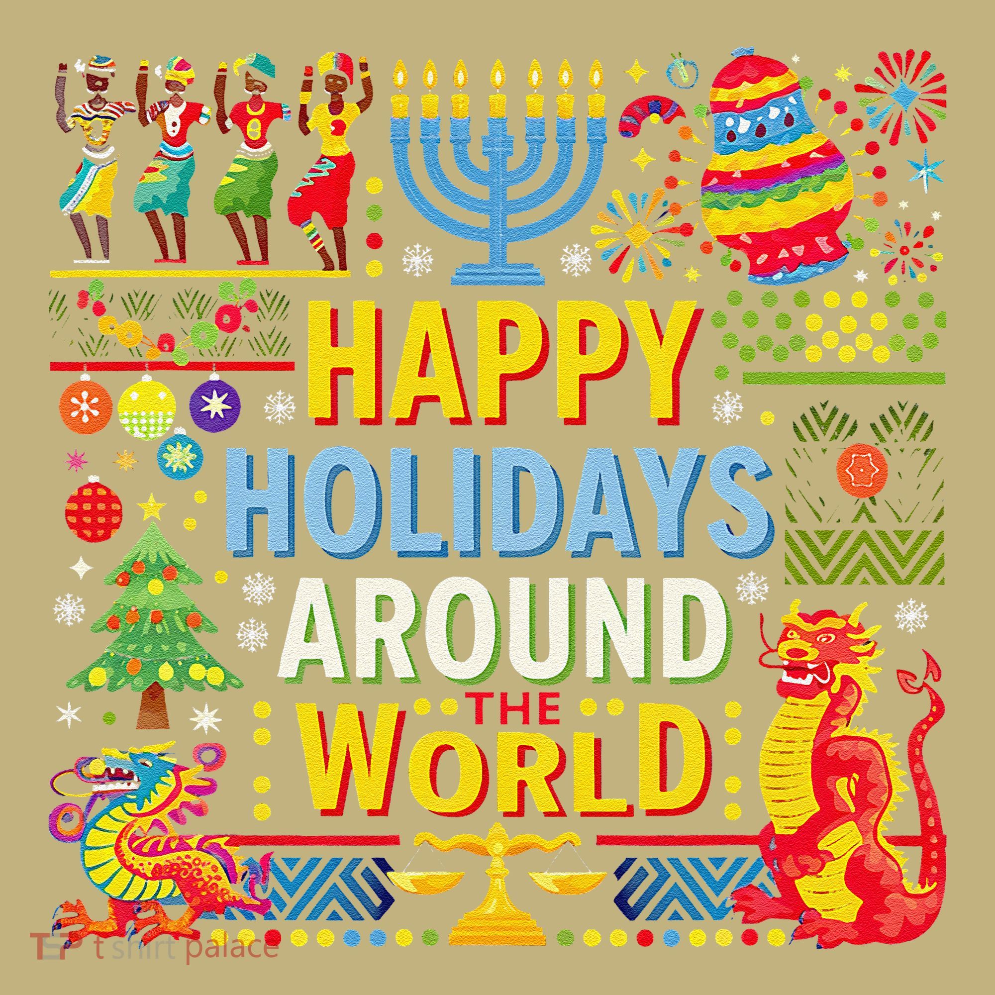 Happy Holidays Around A World Multicultural Celebration Mousepad