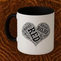 Heart Health Awareness Red In Different Languages  Coffee Mug thumb 2