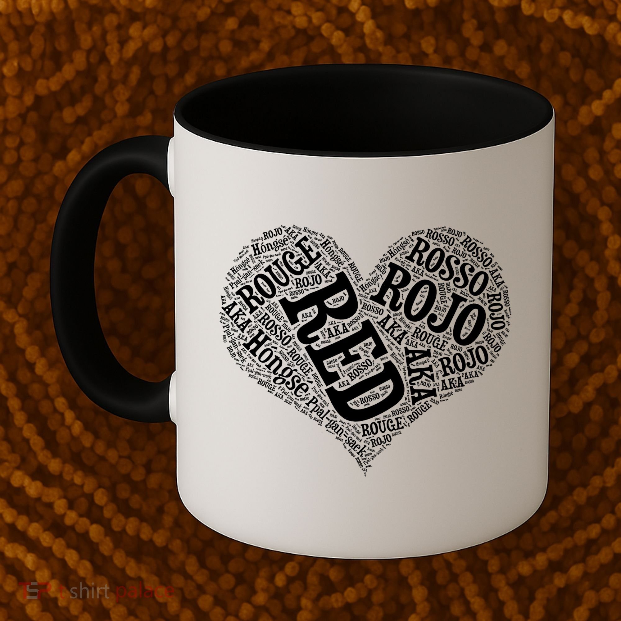 Heart Health Awareness Red In Different Languages  Coffee Mug