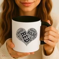 Heart Health Awareness Red In Different Languages  Coffee Mug thumb 3