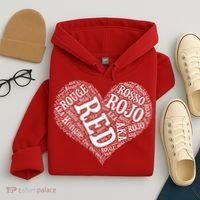 Heart Health Awareness Red In Different Languages  Hoodie thumb 4