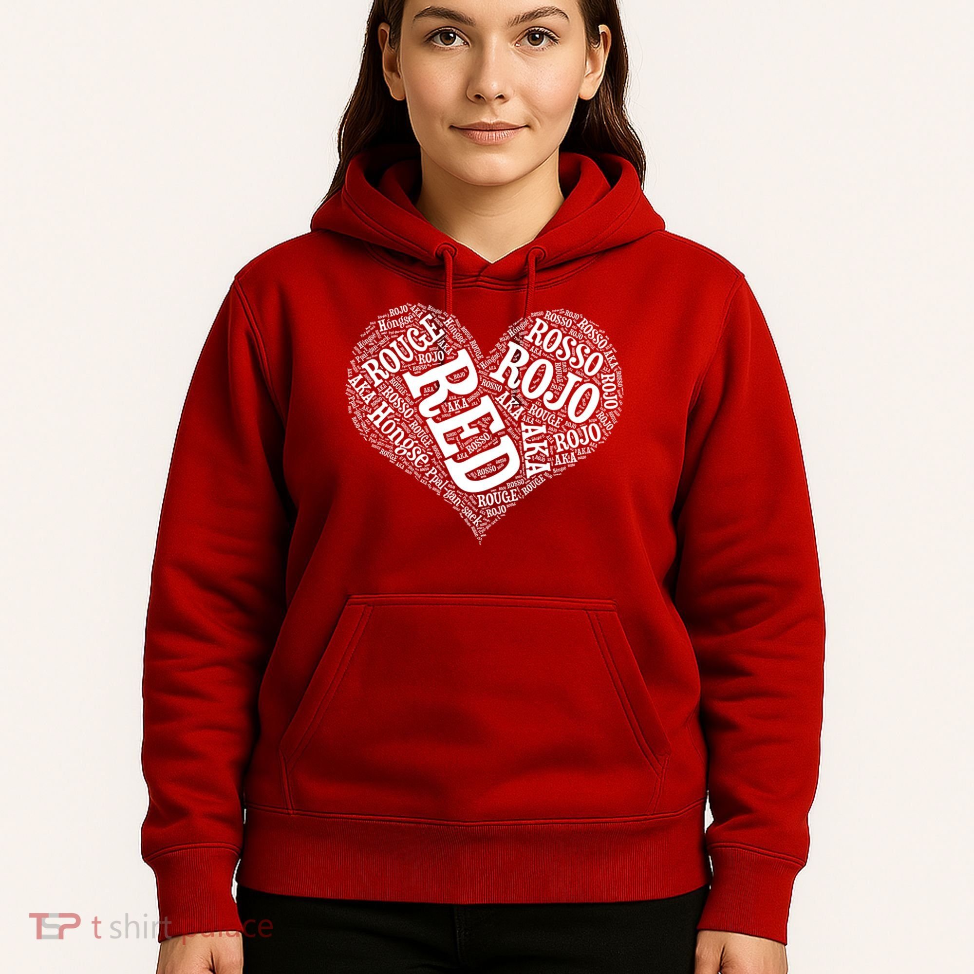 Heart Health Awareness Red In Different Languages  Hoodie