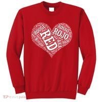 Heart Health Awareness Red In Different Languages  Sweatshirt thumb 0
