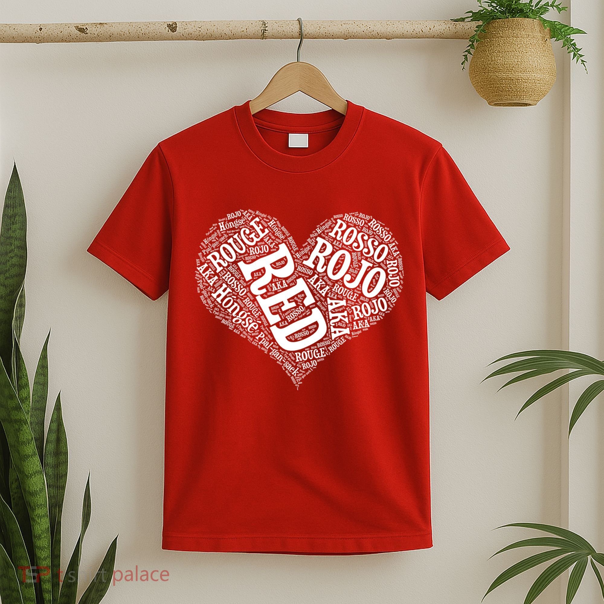 Heart Health Awareness Red In Different Languages  T-Shirt