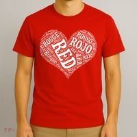 Heart Health Awareness Red In Different Languages  T-Shirt thumb 3