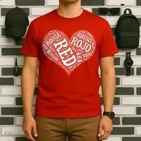 Heart Health Awareness Red In Different Languages  T-Shirt thumb 6