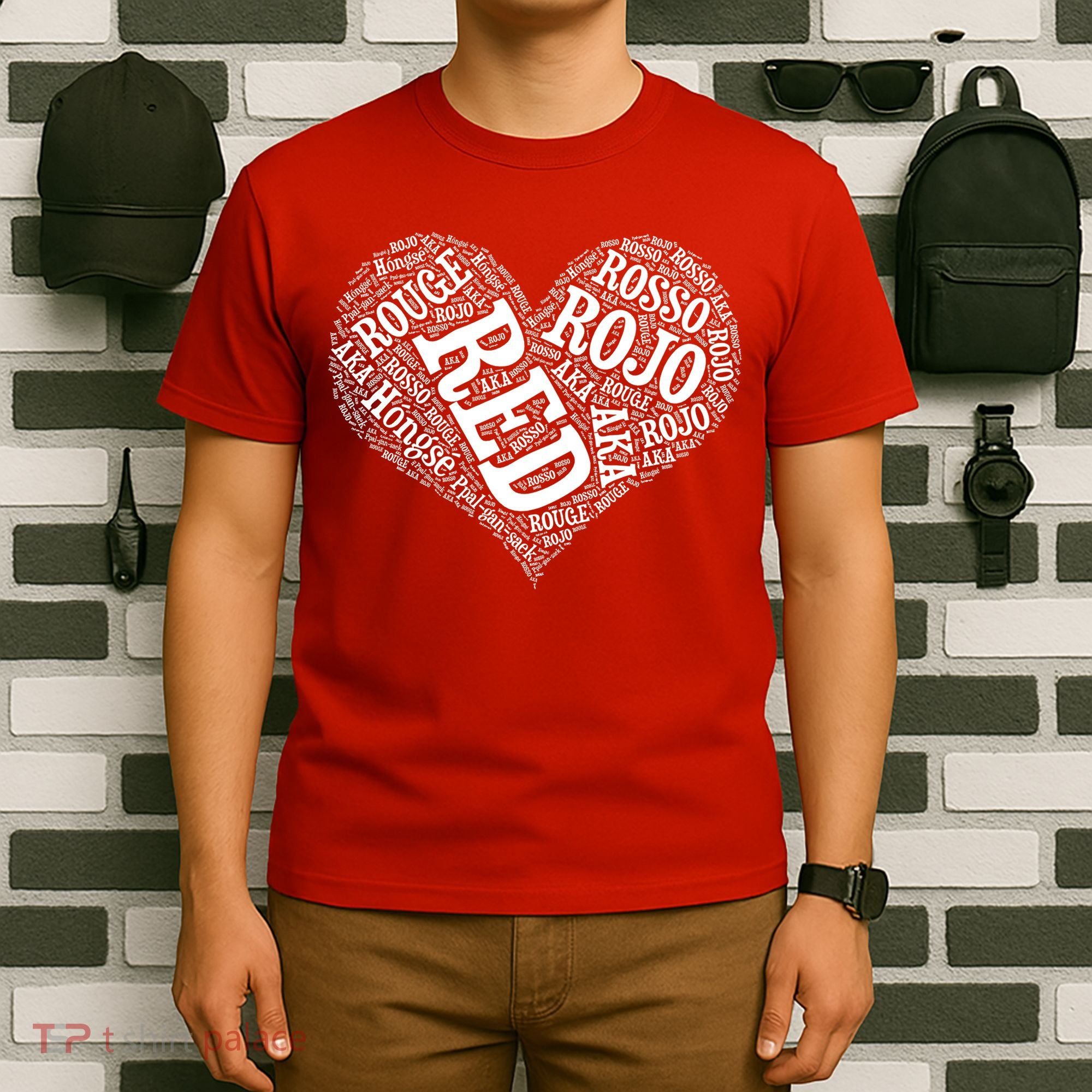 Heart Health Awareness Red In Different Languages  T-Shirt