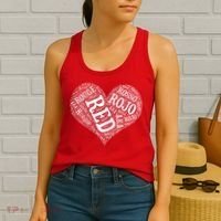 Heart Health Awareness Red In Different Languages  Women's Tank Top thumb 2
