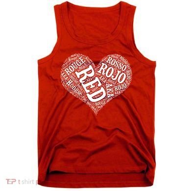 Heart Health Awareness Red In Different Languages  Tank Top