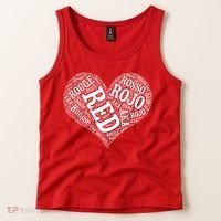 Heart Health Awareness Red In Different Languages  Tank Top thumb 2