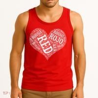 Heart Health Awareness Red In Different Languages  Tank Top thumb 3