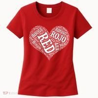 Heart Health Awareness Red In Different Languages  Women's T-Shirt thumb 0