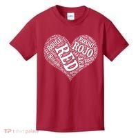 Heart Health Awareness Red In Different Languages  Kids T-Shirt thumb 0