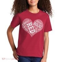 Heart Health Awareness Red In Different Languages  Kids T-Shirt thumb 2
