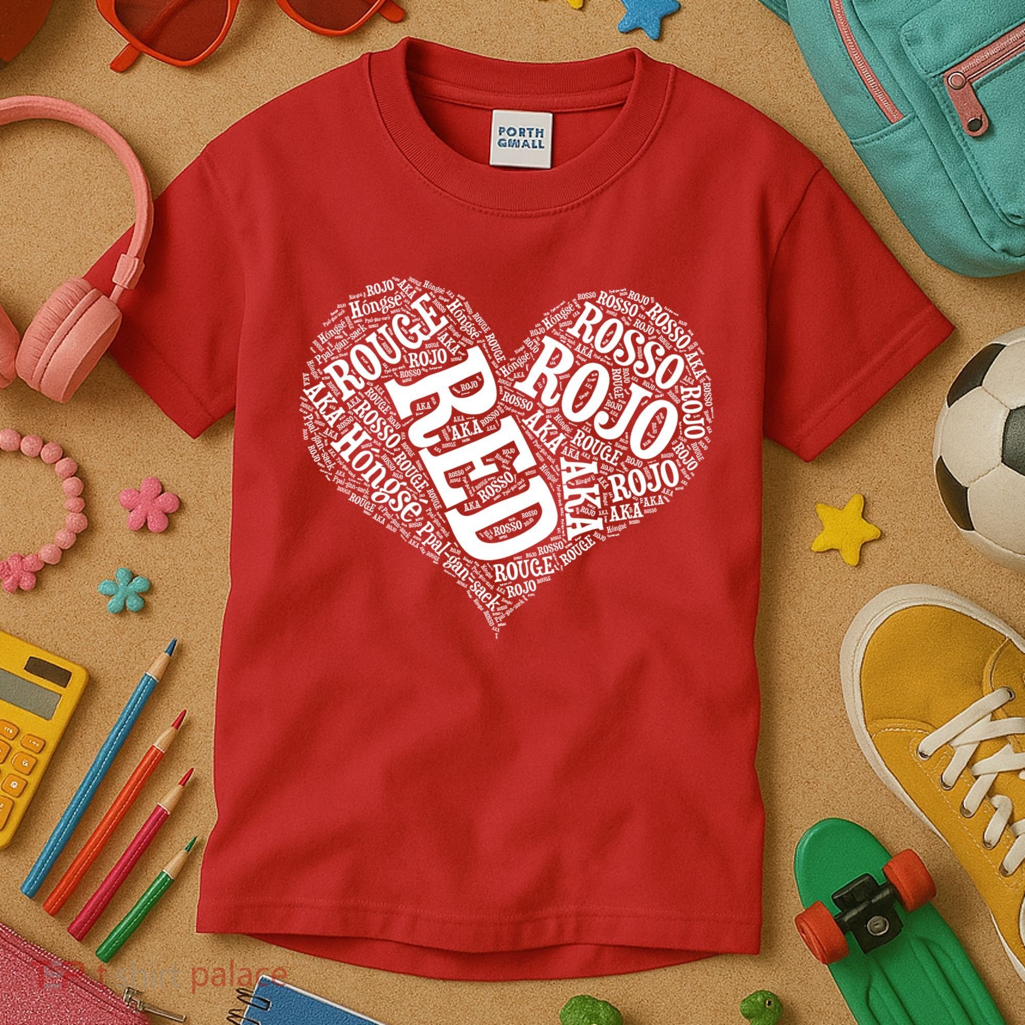 Heart Health Awareness Red In Different Languages  Kids T-Shirt