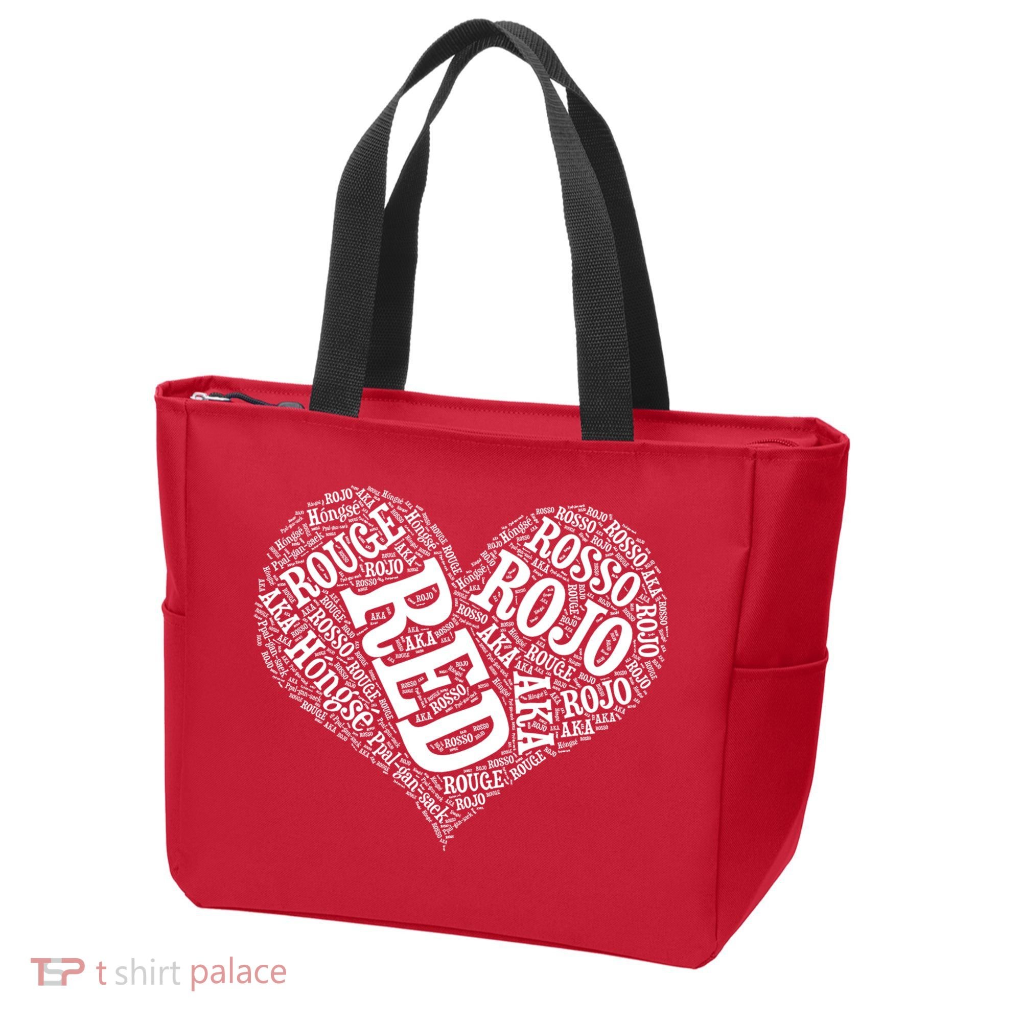 Heart Health Awareness Red In Different Languages  Tote Bag