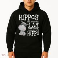 Hippopotamus Hippos Are Awesome Therefore I Am A Hippo Hoodie thumb 2