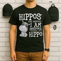 Hippopotamus Hippos Are Awesome Therefore I Am A Hippo T-Shirt thumb 6