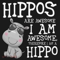 Hippopotamus Hippos Are Awesome Therefore I Am A Hippo Women's Hoodie thumb 2