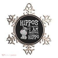 Hippopotamus Hippos Are Awesome Therefore I Am A Hippo Ornament thumb 0
