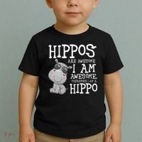 Hippopotamus Hippos Are Awesome Therefore I Am A Hippo Toddler T-Shirt thumb 2