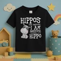 Hippopotamus Hippos Are Awesome Therefore I Am A Hippo Toddler T-Shirt thumb 3