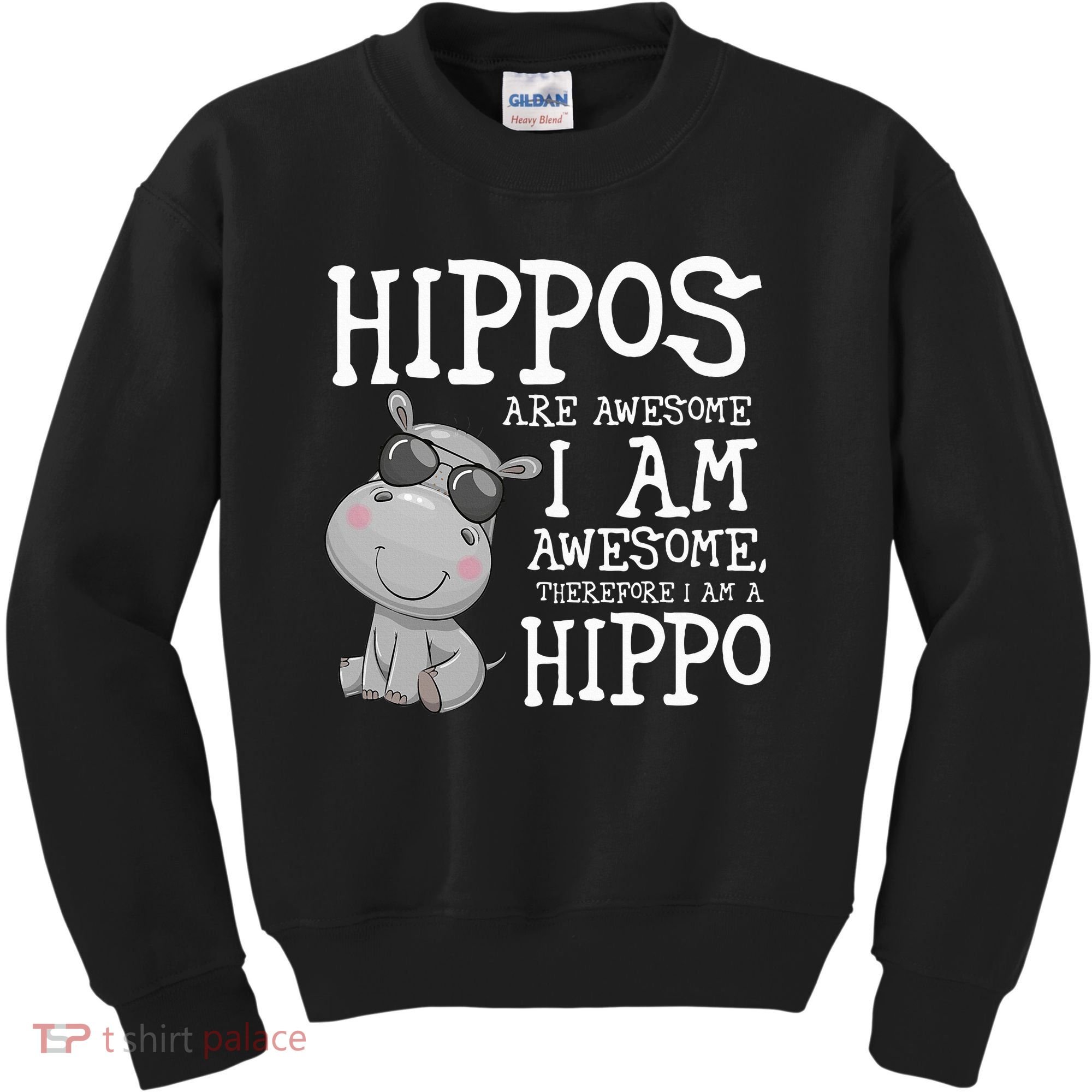 Hippopotamus Hippos Are Awesome Therefore I Am A Hippo Kids Sweatshirt