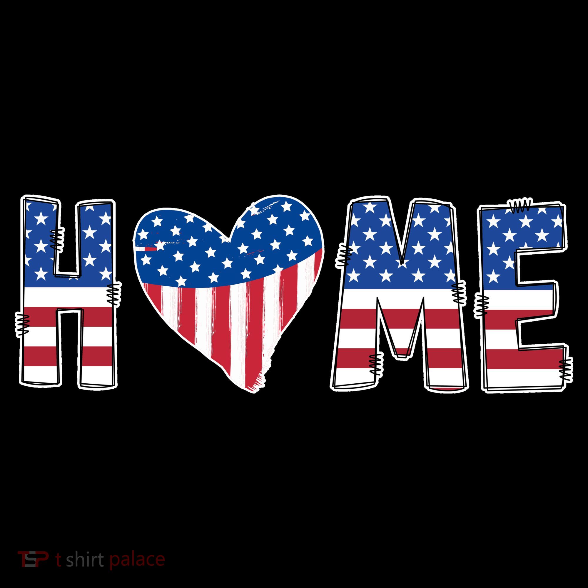 Home Heart American Flag Ornament
