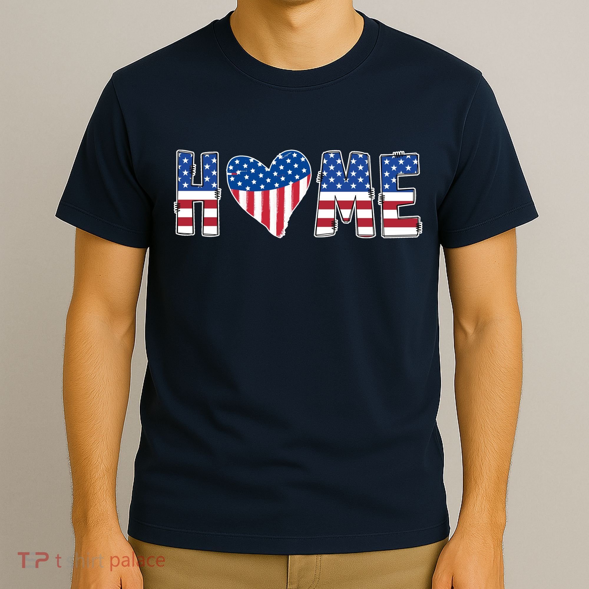 Home Heart American Flag T-Shirt