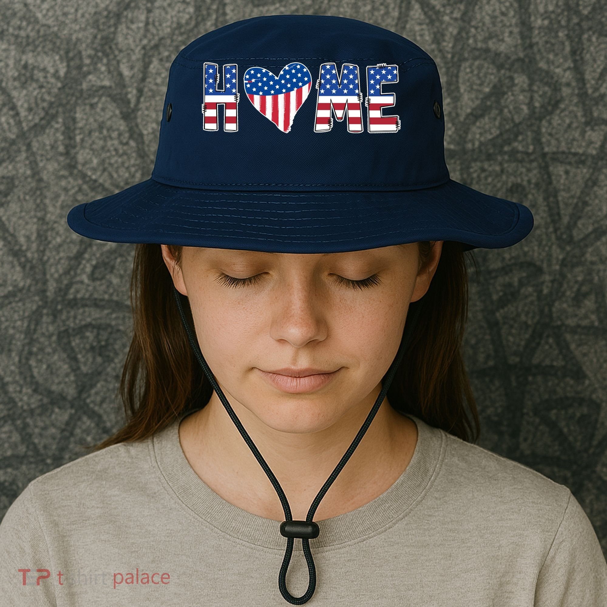 Home Heart American Flag Bucket Hat