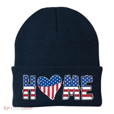 Home Heart American Flag Beanie