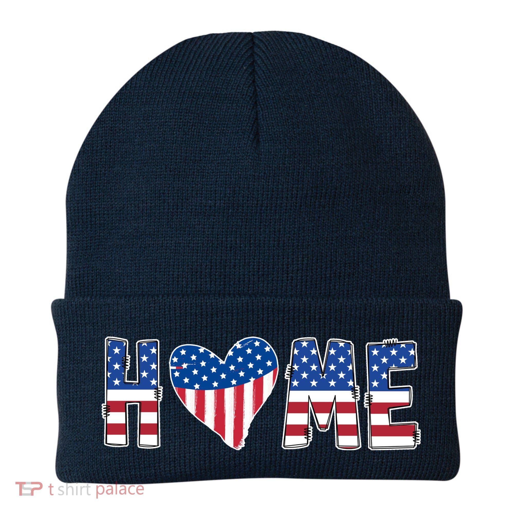 Home Heart American Flag Beanie