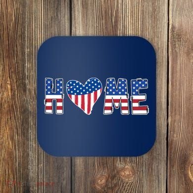 Home Heart American Flag Coaster