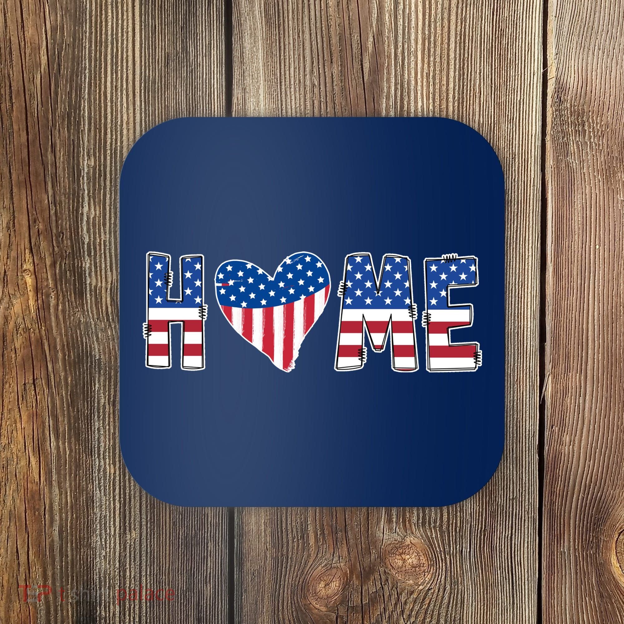 Home Heart American Flag Coaster