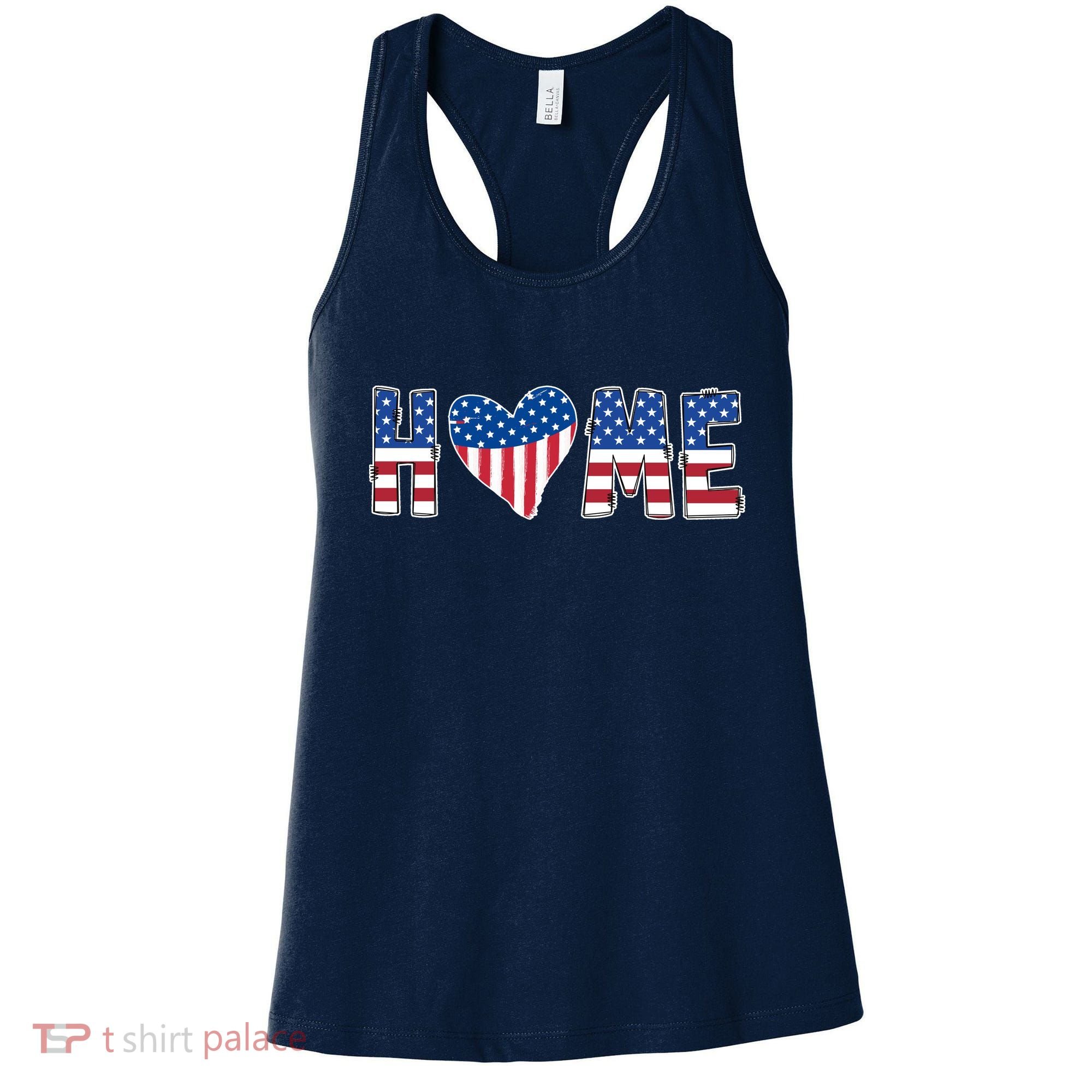 Home Heart American Flag Women's Tank Top