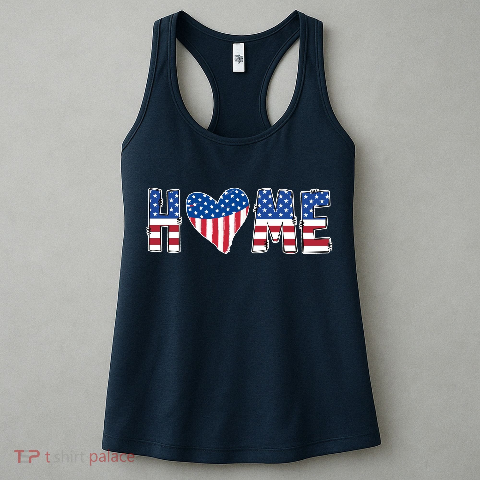 Home Heart American Flag Women's Tank Top