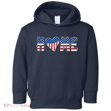 Home Heart American Flag Toddler Hoodie
