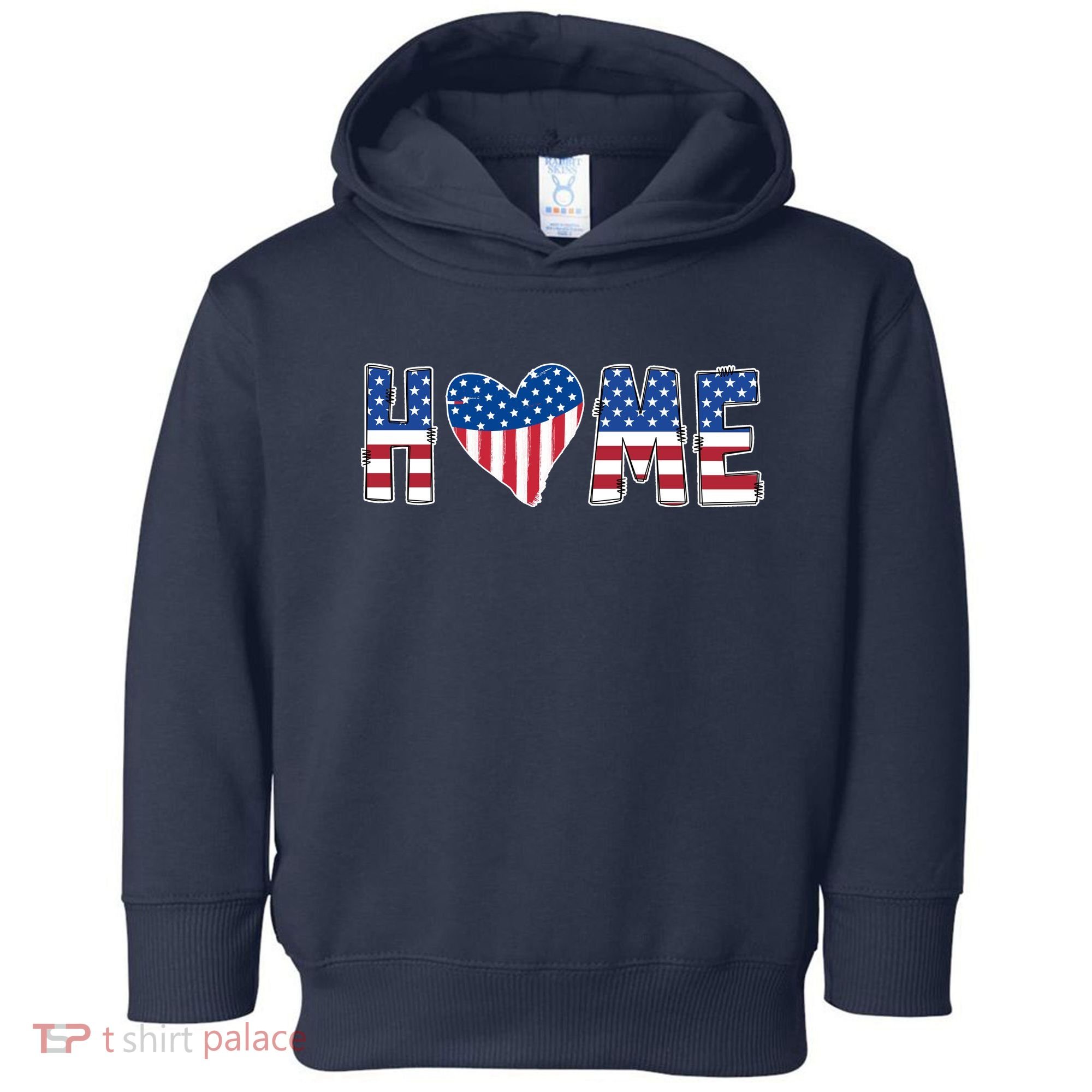 Home Heart American Flag Toddler Hoodie