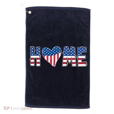 Home Heart American Flag Golf Towel