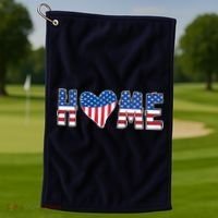 Home Heart American Flag Golf Towel thumb 1