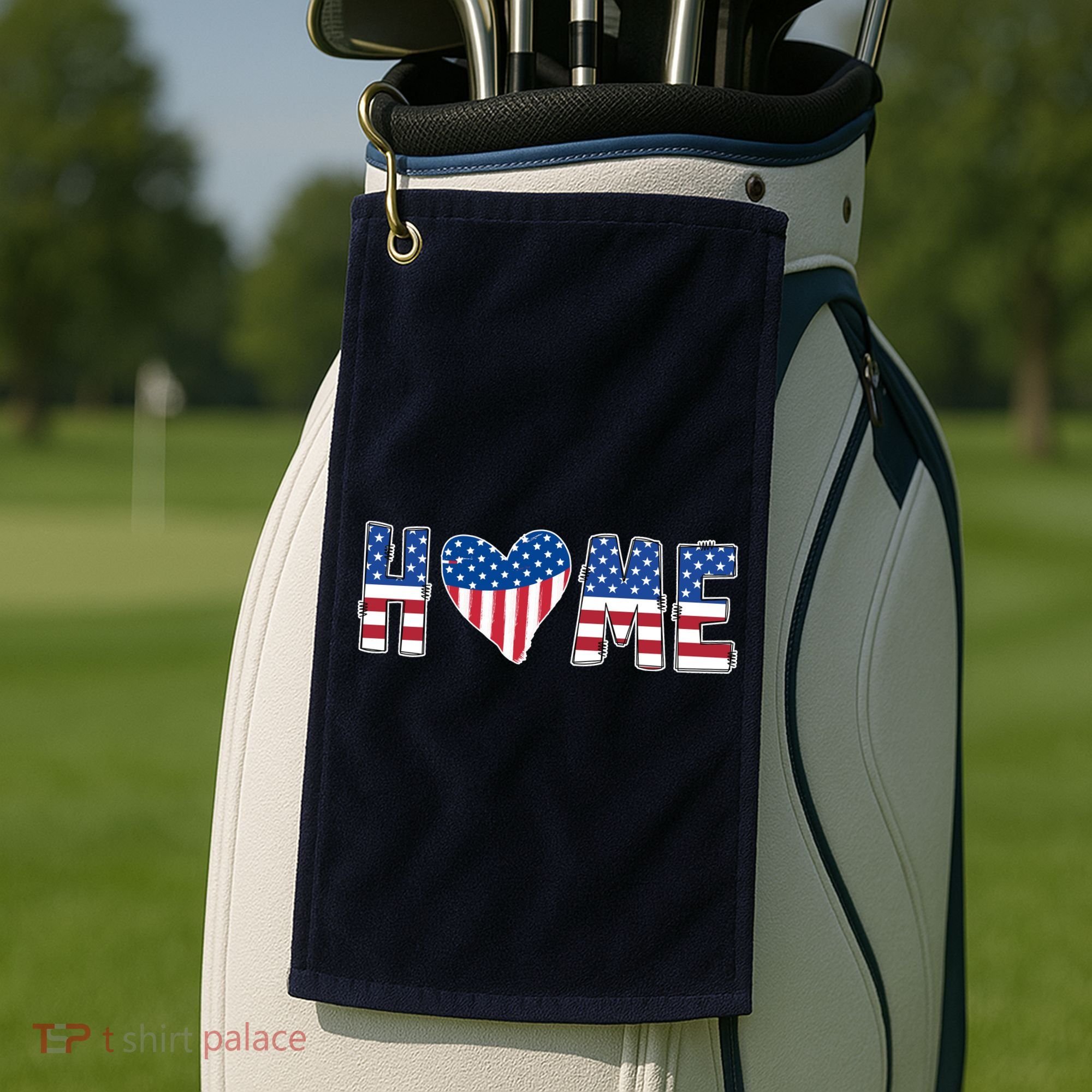 Home Heart American Flag Golf Towel