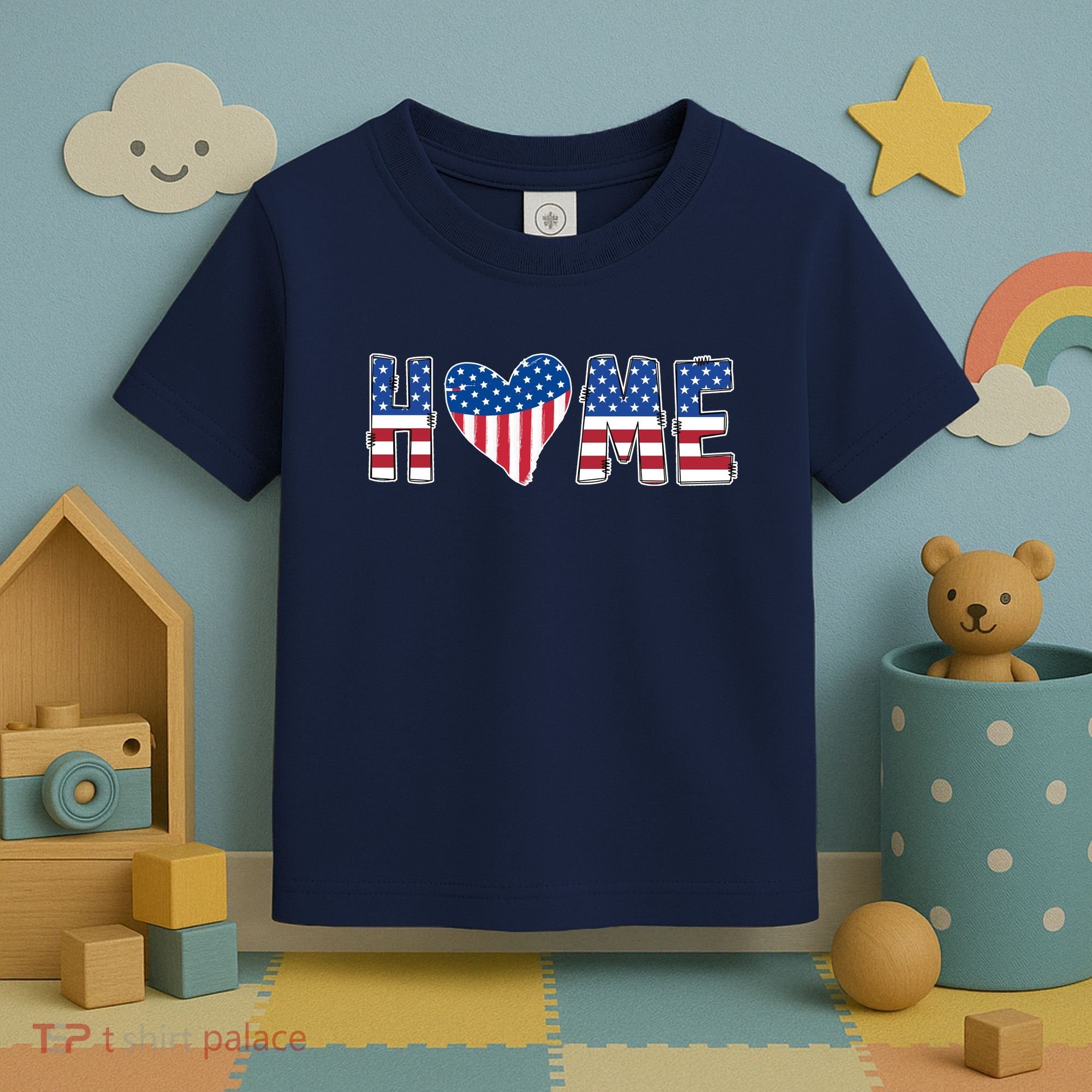Home Heart American Flag Toddler T-Shirt
