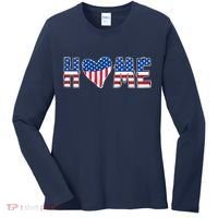 Home Heart American Flag Women's Long Sleeve Shirt thumb 0