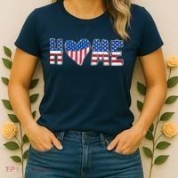Home Heart American Flag Women's T-Shirt thumb 2