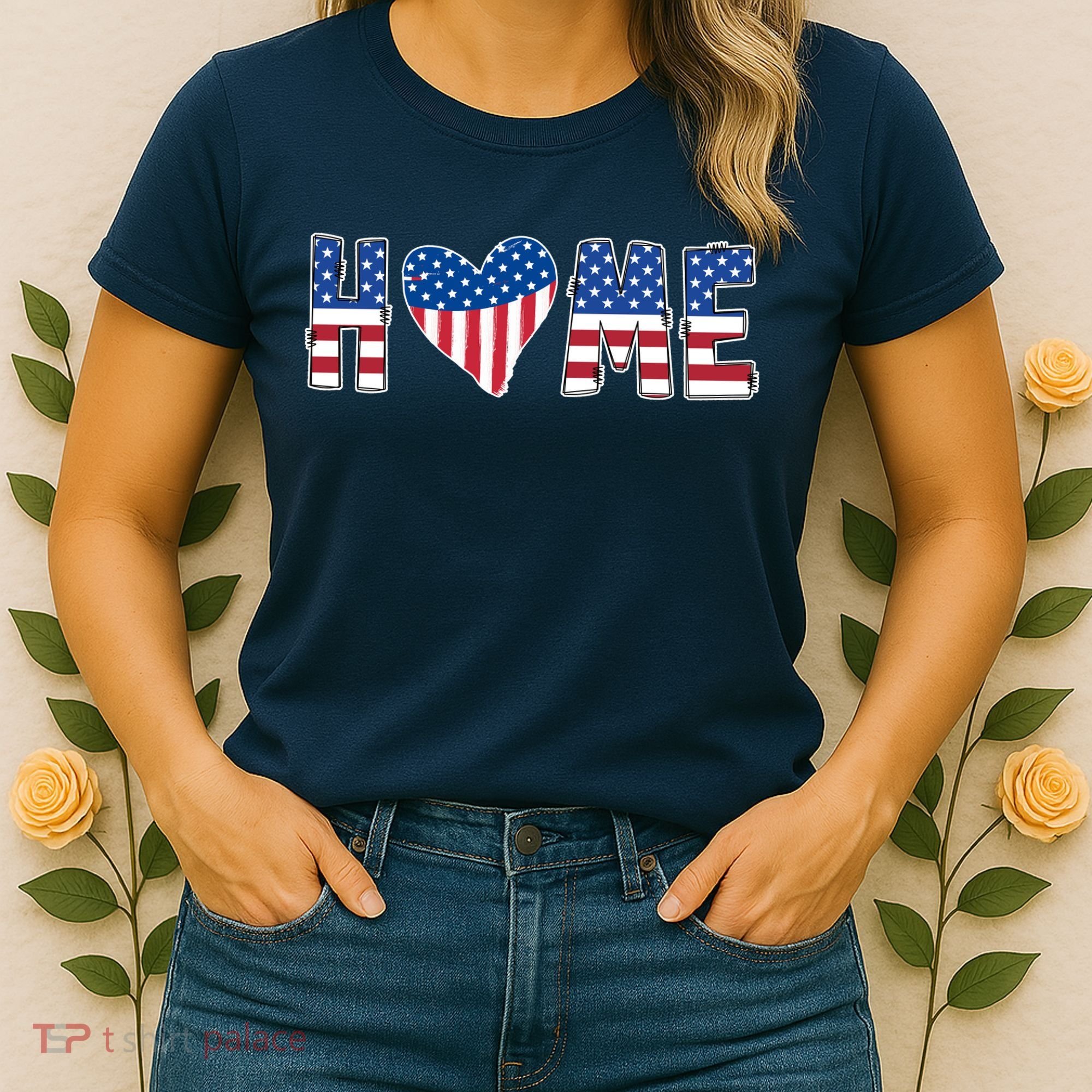 Home Heart American Flag Women's T-Shirt